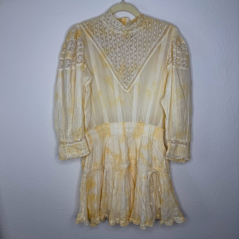 LoveShackFancy Viola in Lemon Drop Hand Dye Dress - Picture 3 of 11